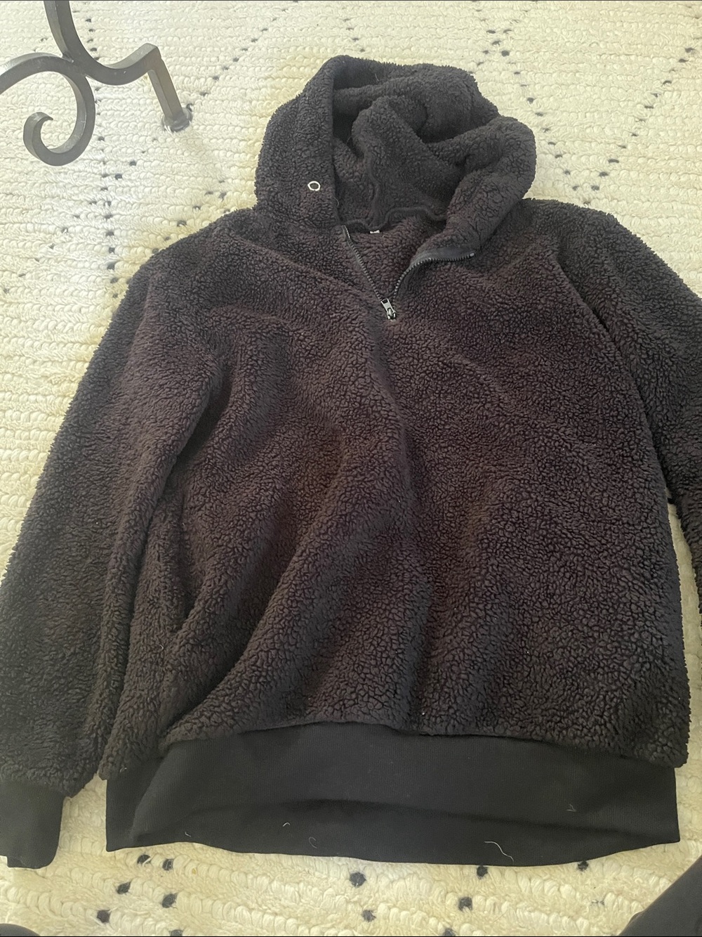 Amazon Women9s Black Sherpa Hoodie Pullover